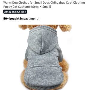 Amazon Gray Dog Hoodie for Small Breeds